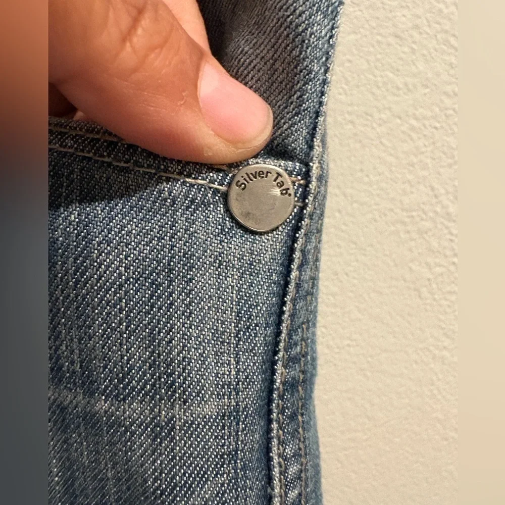 vintage Y2K silver tab levi’s boot cut size 38 x 32 actual distressed faded